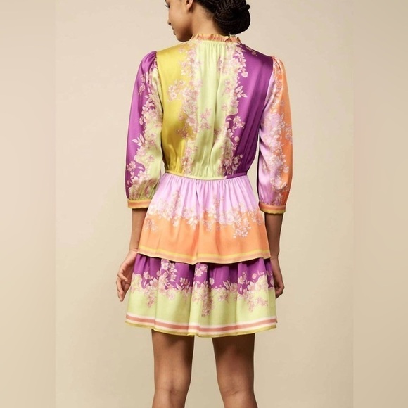 CURRANT AIR CHIARA FLORAL BLOCK MINI DRESS WOMENS SIZE M( 6-8) - Picture 4 of 10